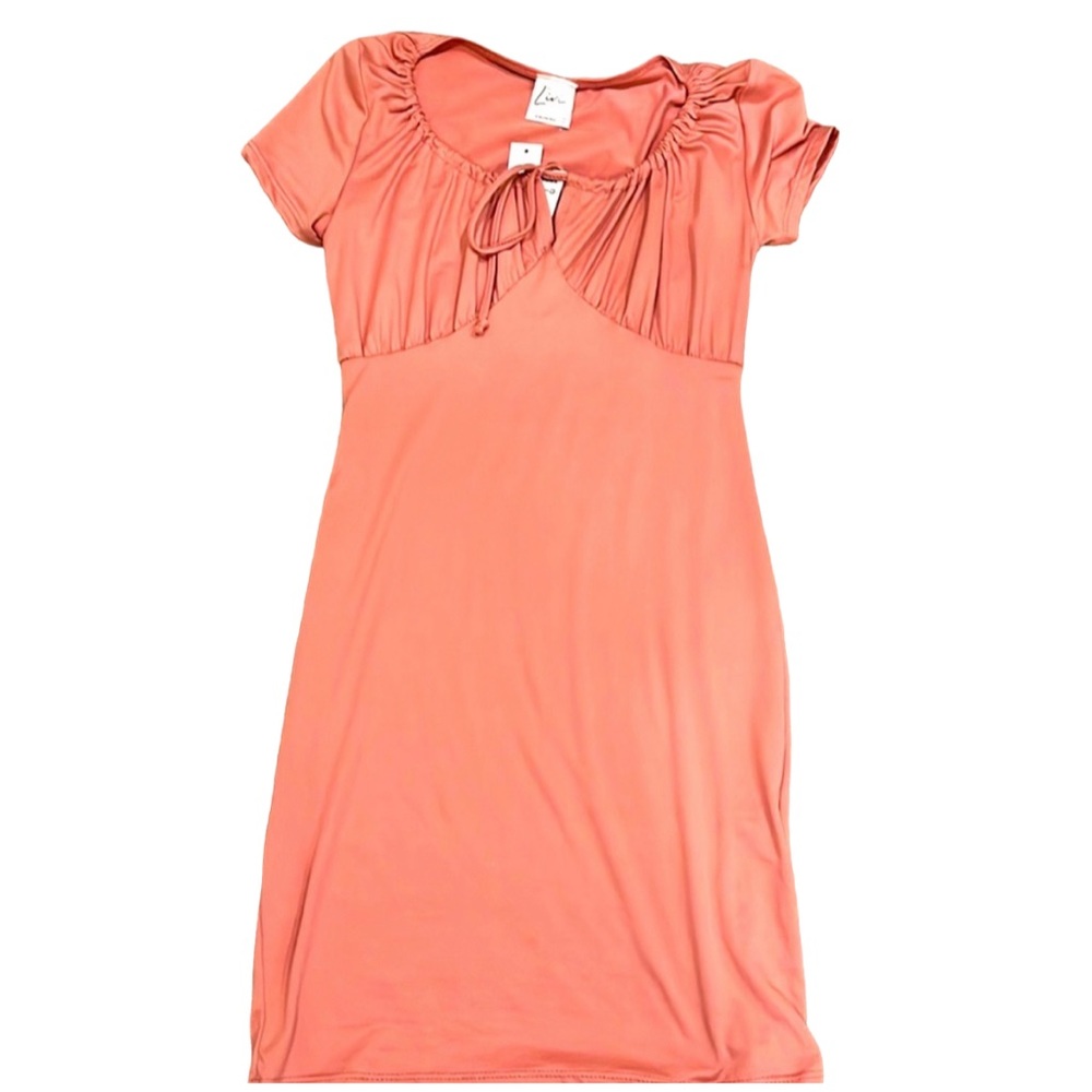 Women’s Livi fitted coral-pink dress size small